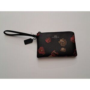 Coach Wristlet- Black Floral